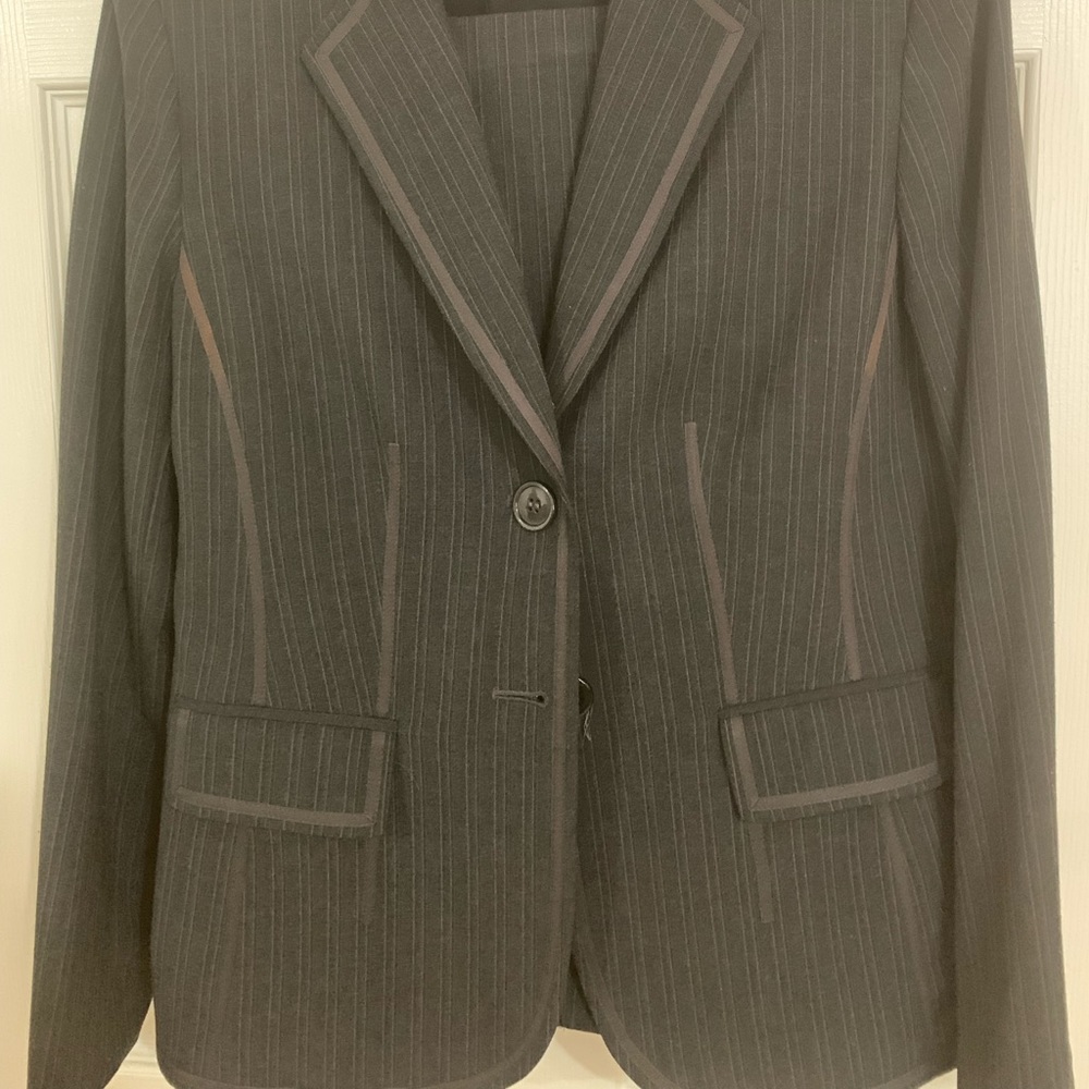 Anne Klein Pin stripe grey pants suit Ann Klein